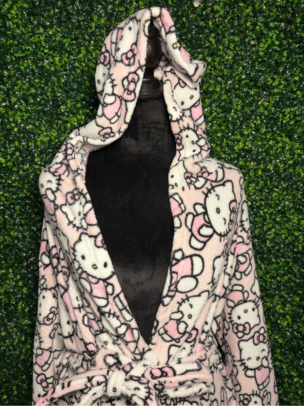 Hello Kitty Pink and White Plush Hooded Sleepwear